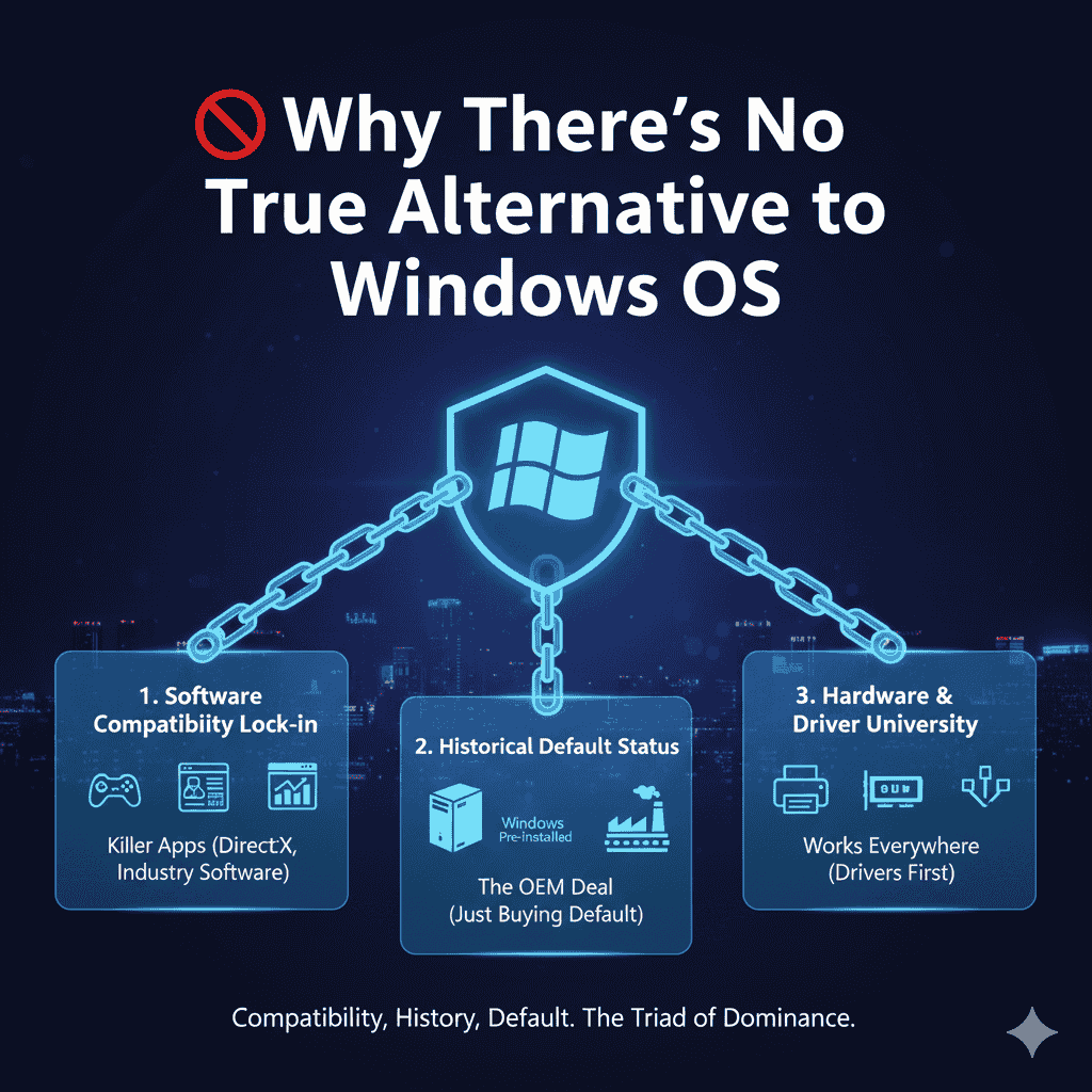 Why There’s No True Alternative to Windows OS?